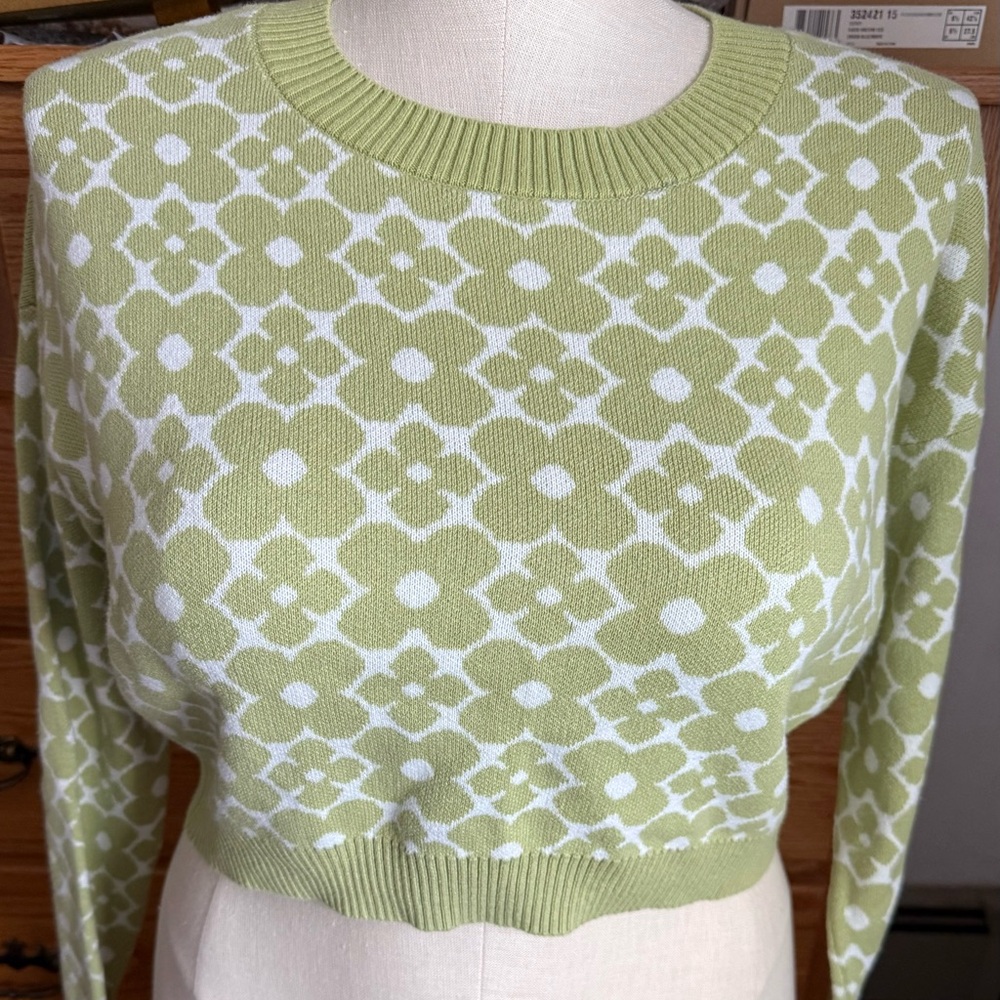Hollister medium cropped retro cottagecore sweater